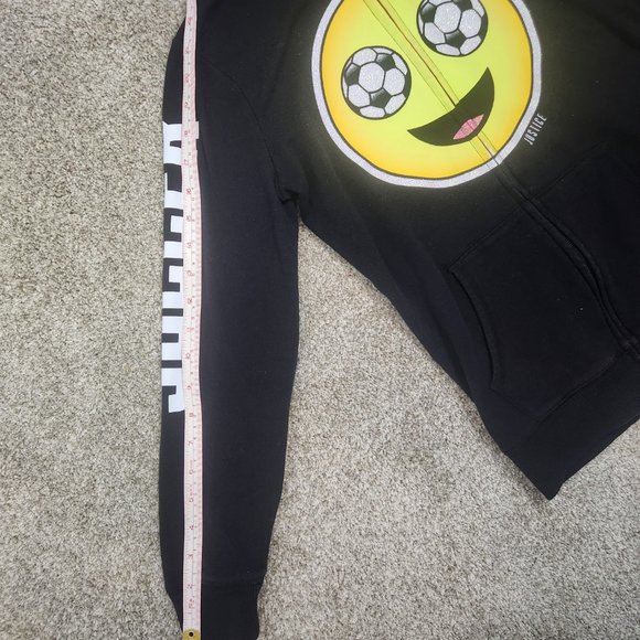 Justice Active Soccer Smiley zip up Hoodie playful athleisure SZ 12/14 - Picture 8 of 10